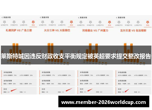 莱斯特城因违反财政收支平衡规定被英超要求提交整改报告